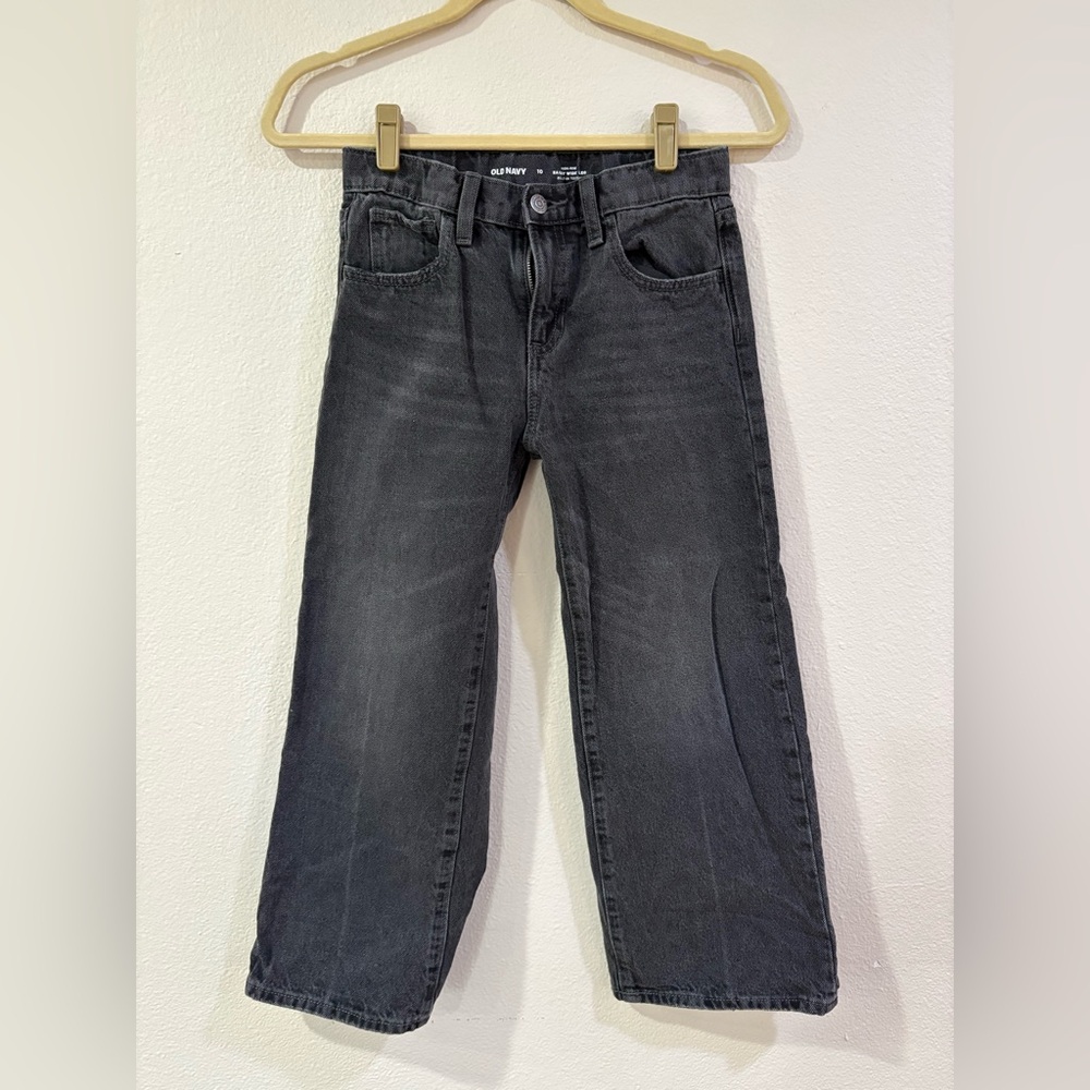 Old Navy Girls Dark Gray Baggy Wide Leg Jeans